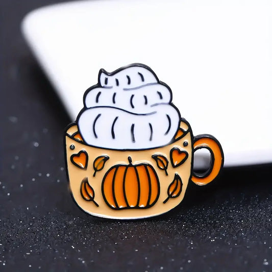 π Pumpkin Latte Enamel Pin β Cozy Fall Coffee Vibes for Book Lovers