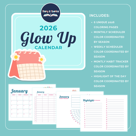 2026 Glow Up Planner Bundle + 2 Bonus Stickers