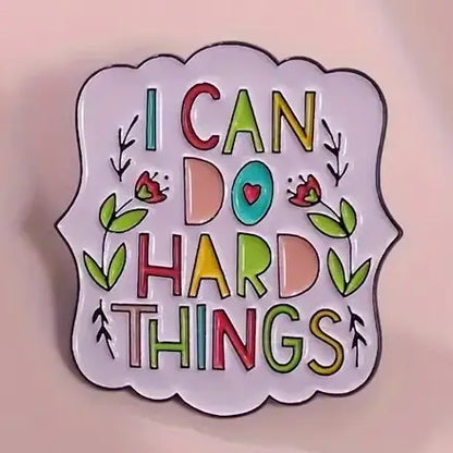 I Can Do Hard Things Enamel Pin – Motivational Gift for Book Lovers, Teachers & Dreamers 🌈✨
