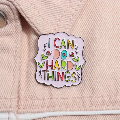 I Can Do Hard Things Enamel Pin – Motivational Gift for Book Lovers, Teachers & Dreamers 🌈✨