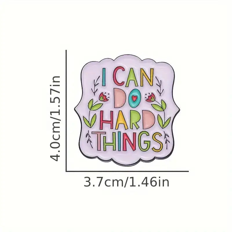 I Can Do Hard Things Enamel Pin – Motivational Gift for Book Lovers, Teachers & Dreamers 🌈✨