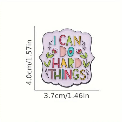 I Can Do Hard Things Enamel Pin – Motivational Gift for Book Lovers, Teachers & Dreamers 🌈✨