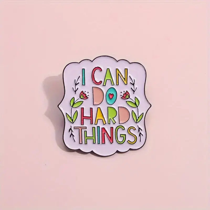 I Can Do Hard Things Enamel Pin – Motivational Gift for Book Lovers, Teachers & Dreamers 🌈✨
