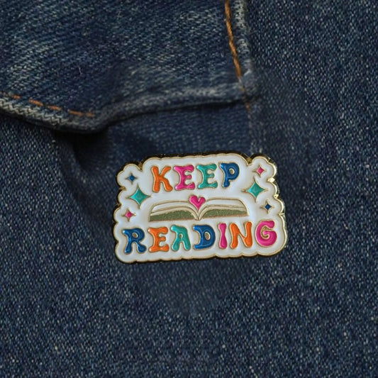 Keep Reading Enamel Pin 💖✨ – For Book Lovers & Dreamers