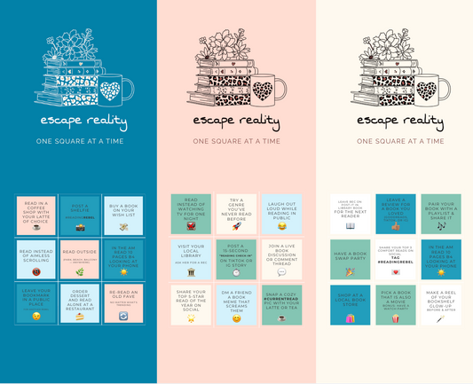 Escape Reality Bookmark Bingo | Reading Challenge Cards 📚✨